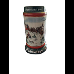 1991 Budweiser Holiday Beer Stein Mug "The Season's Best" Clydesdale 8 Horse